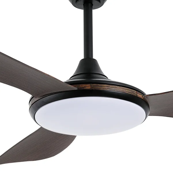 VENTILADOR DE TECHO DC LED 24W 3 PALAS COLOR MADERA NOGAL KONA