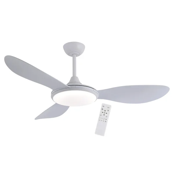 VENTILADOR DE TECHO DC LED 24W 3 PALAS COLOR BLANCO KONA