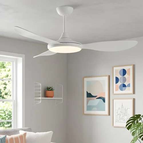 VENTILADOR DE TECHO DC LED 24W 3 PALAS COLOR BLANCO KONA