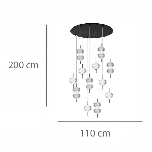 LÁMPARA DE TECHO LED 12 LUCES 72W REGULABLE AMBARINA