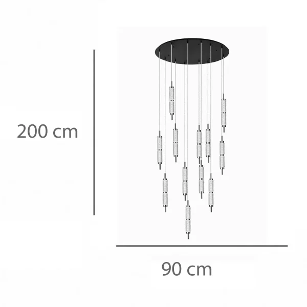 LÁMPARA DE TECHO LED 12 LUCES 96W REGULABLE VIOLETA