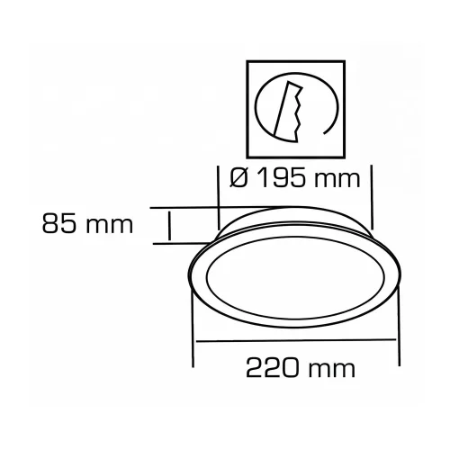 DOWNLIGHT LED SMD 18W 6000K 1600LM NEGRO