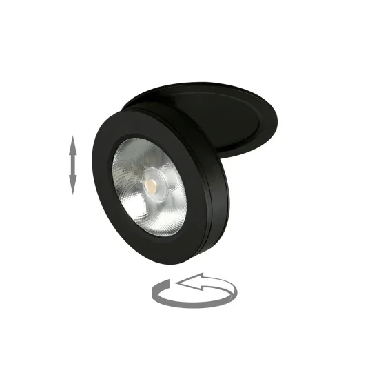 FOCO PARA EMPOTRAR BASCULANTE 10W 3000K NEGRO 2