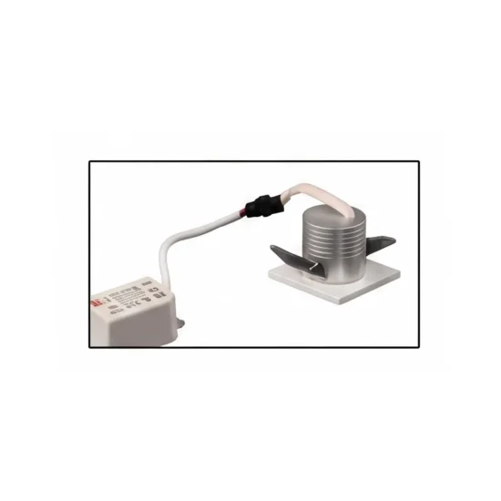 MINI EMPOTRADO LED INTEGRADO 3W 3000K NEGRO CUADRADO 2