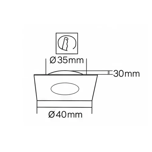 MINI EMPOTRADO LED INTEGRADO 3W 3000K NEGRO CUADRADO