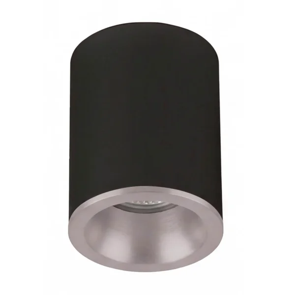 FOCO DE SUPERFICIE FIJO NEGRO PLATA GU10 REDONDO IP65