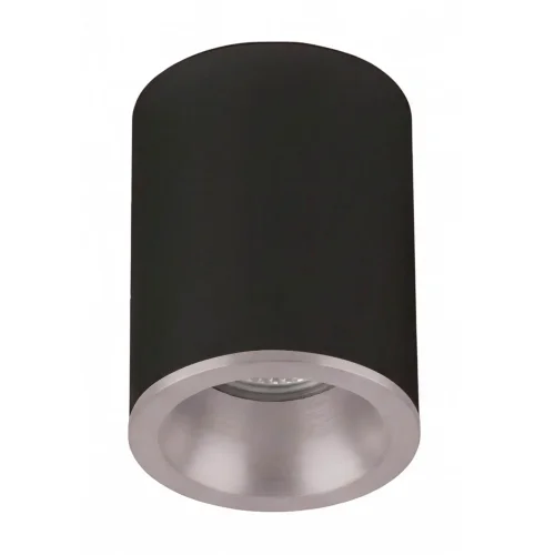 FOCO DE SUPERFICIE FIJO NEGRO PLATA GU10 REDONDO IP65