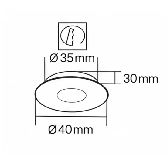 MINI EMPOTRADO LED INTEGRADO 3W 3000K NEGRO REDONDO 2
