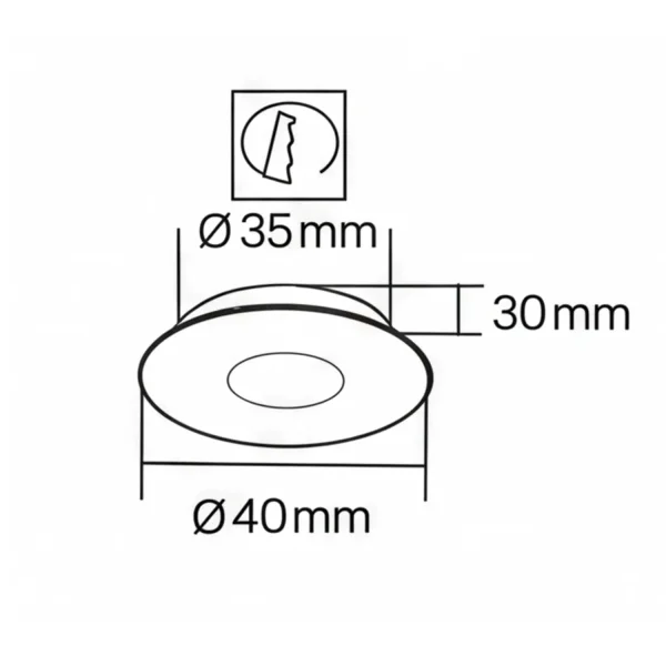 MINI EMPOTRADO LED INTEGRADO 3W 3000K NEGRO REDONDO