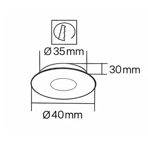 MINI EMPOTRADO LED INTEGRADO 3W 3000K NEGRO REDONDO