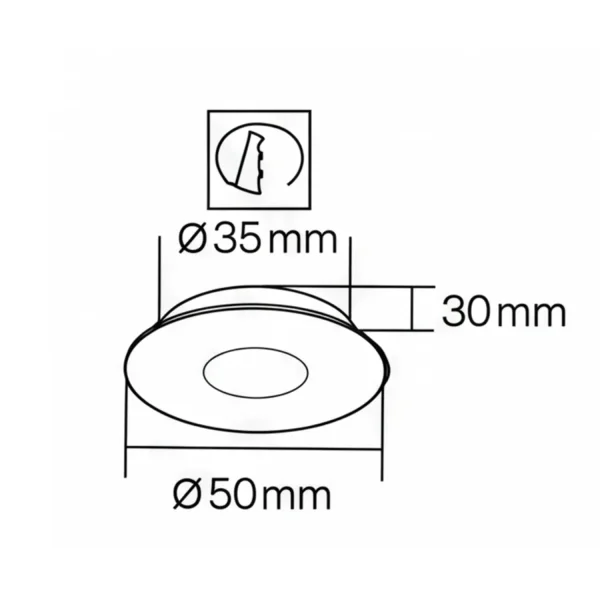 MINI EMPOTRADO COB LED Ø 5 CM 3,2 W 4000K NEGRO