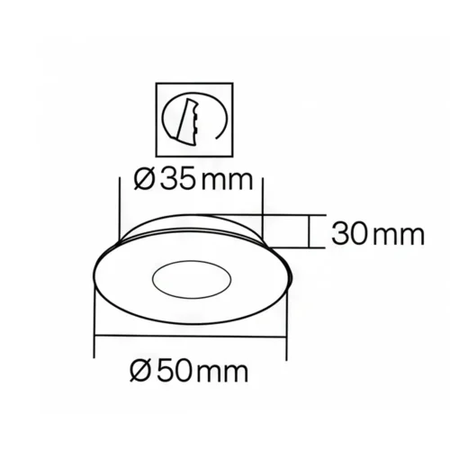 MINI EMPOTRADO COB LED Ø 5 CM 3,2 W 4000K NEGRO
