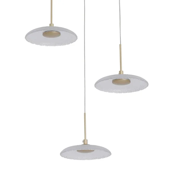 LAMPARA DE TECHO LED 3 LUCES 20W REGULABLE DORADO SORIN