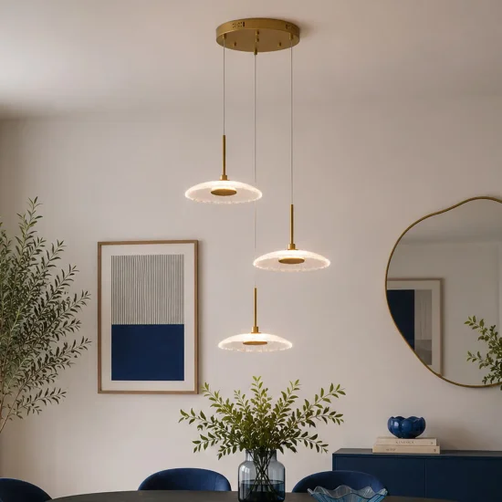 LAMPARA DE TECHO LED 3 LUCES 20W REGULABLE DORADO SORIN