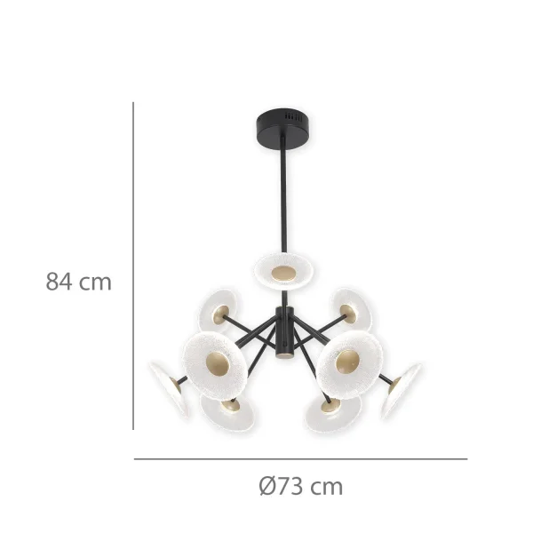 LAMPARA DE TECHO LED 9 LUCES 60W REGULABLE NEGRO SORIN