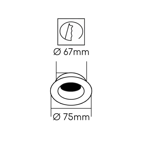 FOCO EMPOTRABLE FIJO Ø9CM ALUMINIO BLANCO GU10