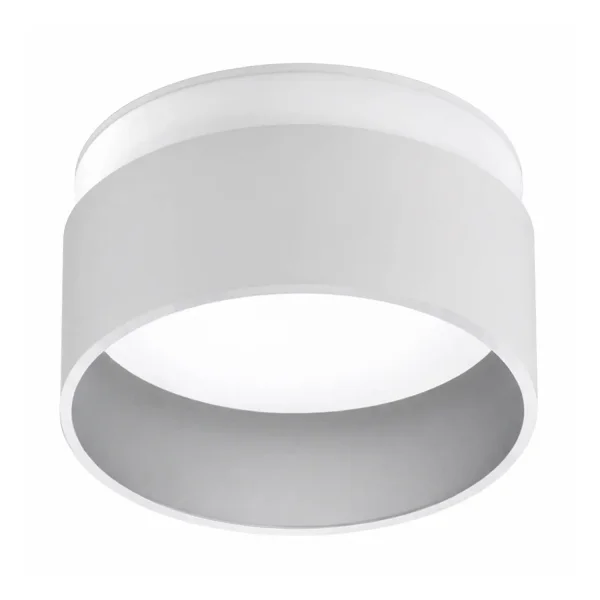 FOCO EMPOTRABLE CON RETROILUMINACIÓN Ø8CM BLANCO/PLATA IP44