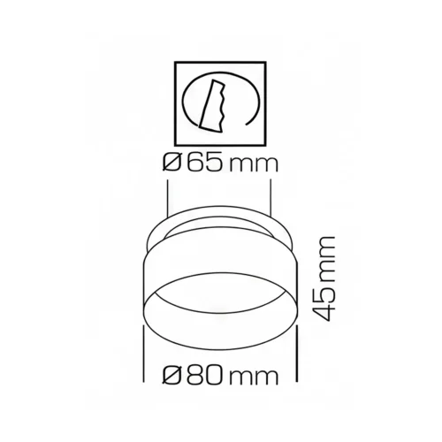 FOCO EMPOTRABLE CON RETROILUMINACIÓN Ø8CM NEGRO/ORO IP44