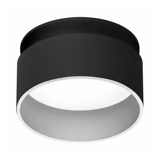 FOCO EMPOTRABLE CON RETROILUMINACIÓN Ø8CM NEGRO/PLATA IP44