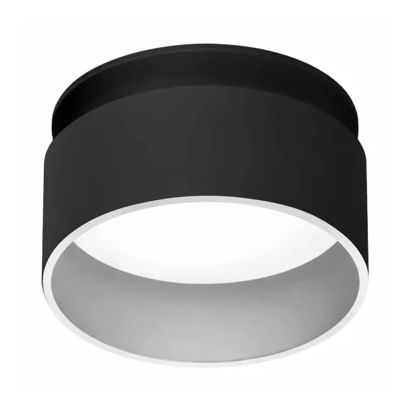FOCO EMPOTRABLE CON RETROILUMINACIÓN Ø8CM NEGRO/PLATA IP44