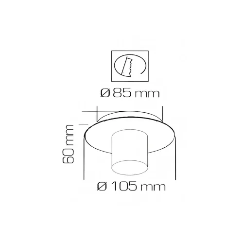 FOCO EMPOTRABLE Ø10,5CM BASCULANTE NEGRO GU10