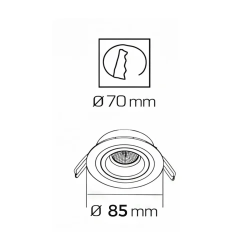 FOCO EMPOTRABLE Ø8,5CM ALUMINIO RAYADO GU10