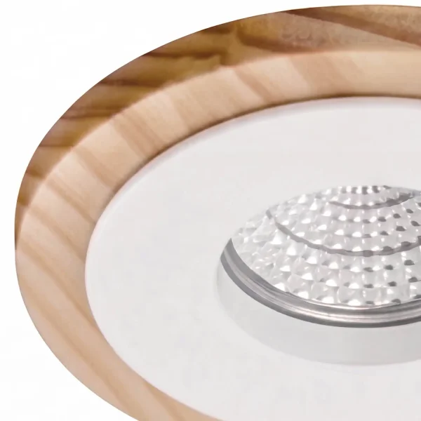 FOCO EMPOTRABLE MADERA/BLANCO GU10 Ø10CM