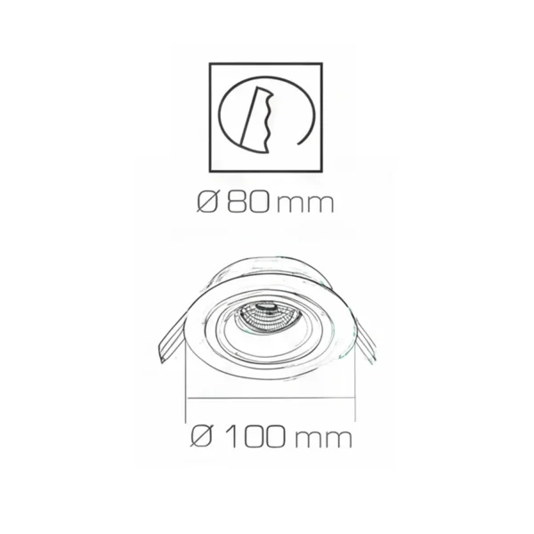 FOCO EMPOTRABLE MADERA/BLANCO GU10 Ø10CM