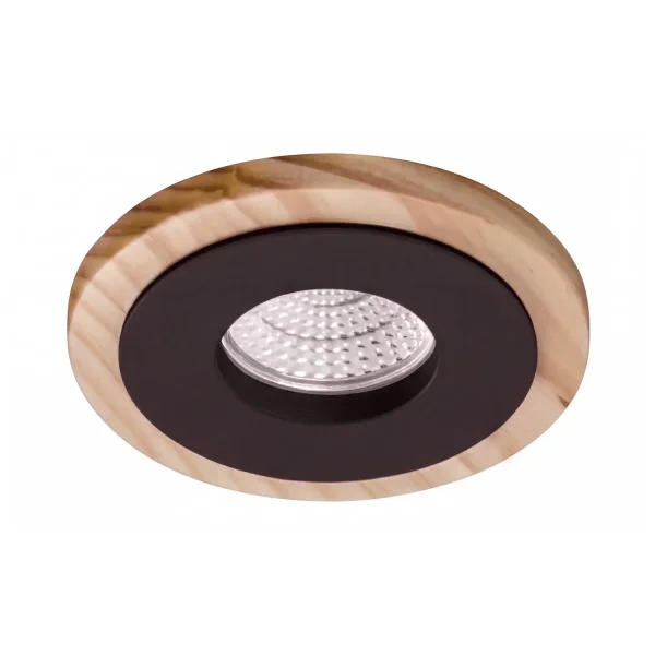 FOCO EMPOTRABLE MADERA/NEGRO GU10 Ø10CM