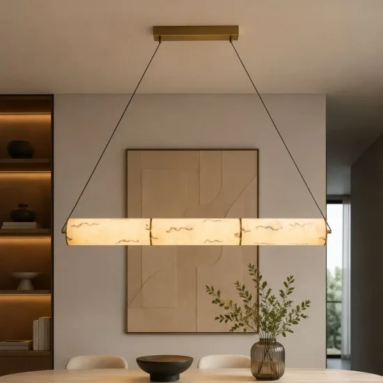 LÁMPARA LED 14W REGULABLE DE ACERO DORADO Y ACRÍLICO EFECTO MÁRMOL ARIADNA