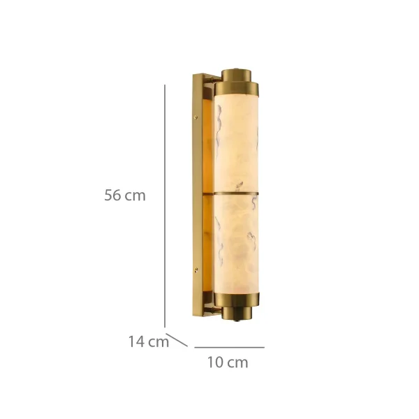 APLIQUE DE PARED LED 17W REGULABLE DE ACERO DORADO Y ACRÍLICO EFECTO MÁRMOL ARIADNA