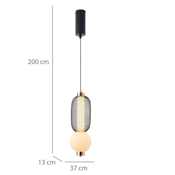 LÁMPARA DE TECHO LED 10W REGULABLE CON REJILLA Y BOLA DE CRISTAL ELODIE
