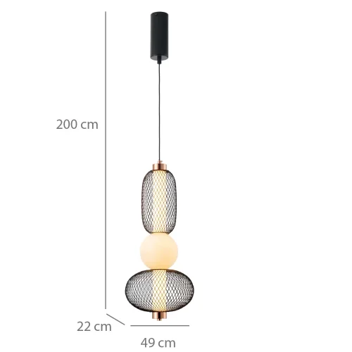 LÁMPARA DE TECHO LED 14W REGULABLE CON REJILLA Y BOLA DE CRISTAL ELODIE