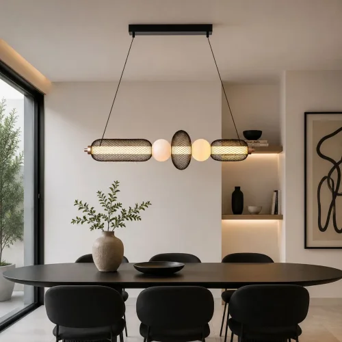 LÁMPARA DE TECHO LED 28W REGULABLE CON REJILLA Y BOLA DE CRISTAL ELODIE