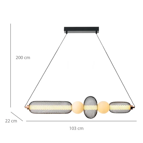 LÁMPARA DE TECHO LED 28W REGULABLE CON REJILLA Y BOLA DE CRISTAL ELODIE