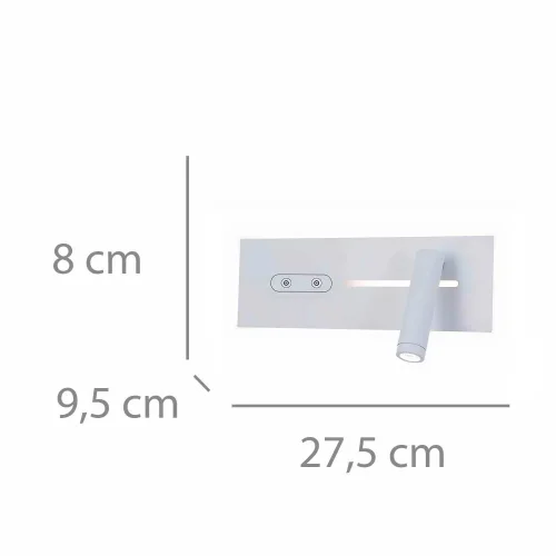 APLIQUE DE PARED LED 10W REGULABLE TÁCTIL BLANCO ORIENTACIÓN DERECHA