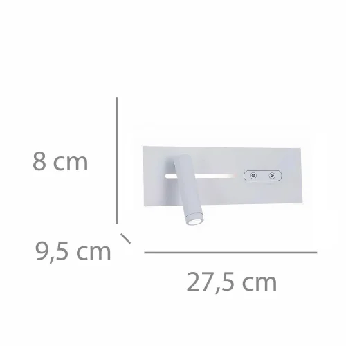 APLIQUE DE PARED LED 10W REGULABLE TÁCTIL BLANCO ORIENTACIÓN IZQUIERDA