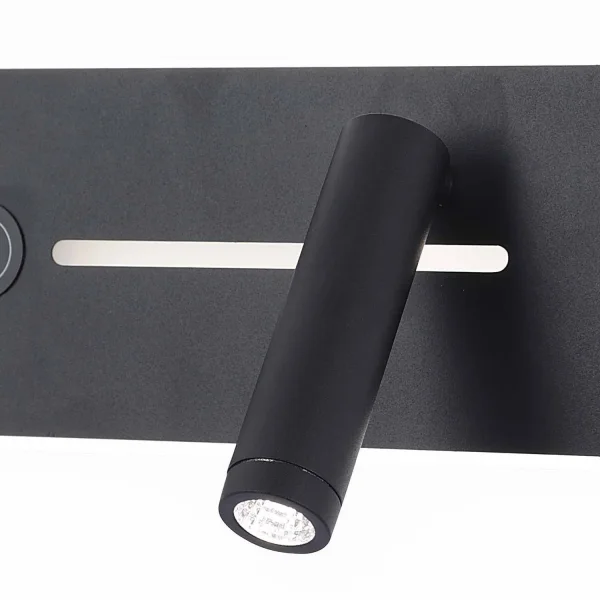 APLIQUE DE PARED LED 10W REGULABLE TÁCTIL NEGRO ORIENTACIÓN DERECHA