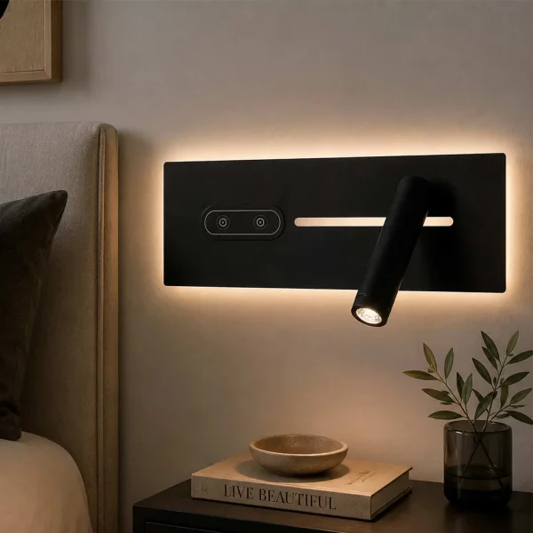 APLIQUE DE PARED LED 10W REGULABLE TÁCTIL NEGRO ORIENTACIÓN DERECHA