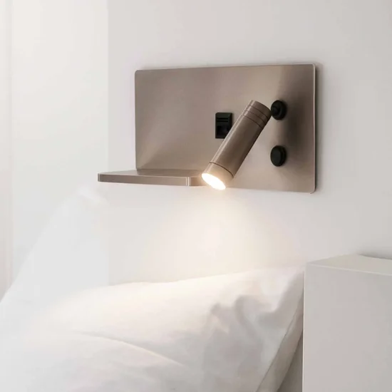 APLIQUE DE PARED LED 8W REGULABLE TÁCTIL NÍQUEL ORIENTACIÓN DERECHA