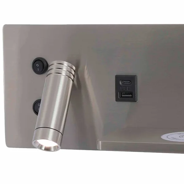 APLIQUE DE PARED LED 8W REGULABLE TÁCTIL NÍQUEL ORIENTACIÓN IZQUIERDA