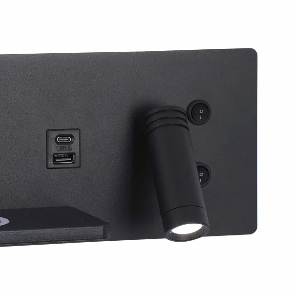 APLIQUE DE PARED LED 8W REGULABLE TÁCTIL NEGRO ORIENTACIÓN DERECHA