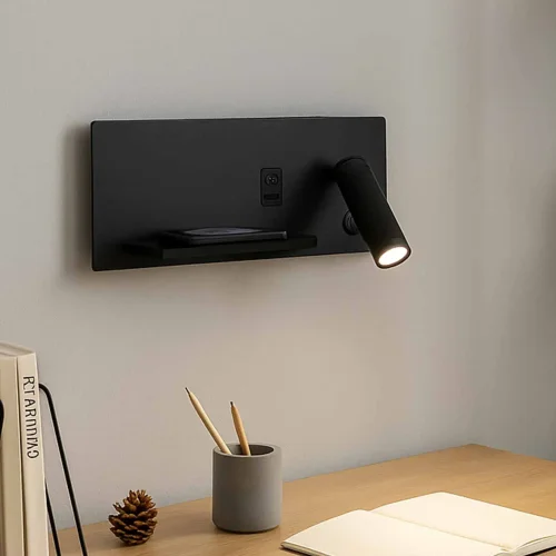 APLIQUE DE PARED LED 8W REGULABLE TÁCTIL NEGRO ORIENTACIÓN DERECHA