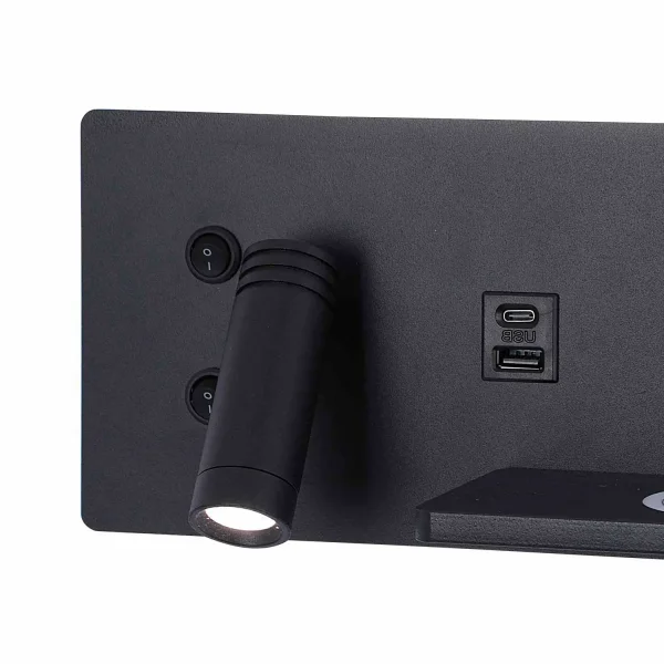 APLIQUE DE PARED LED 8W REGULABLE TÁCTIL NEGRO ORIENTACIÓN IZQUIERDA