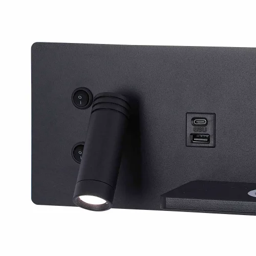 APLIQUE DE PARED LED 8W REGULABLE TÁCTIL NEGRO ORIENTACIÓN IZQUIERDA