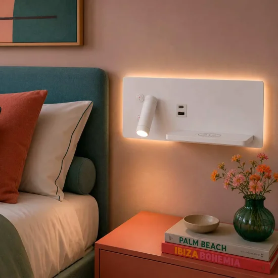 APLIQUE DE PARED LED 8W REGULABLE TÁCTIL BLANCO ORIENTACIÓN IZQUIERDA