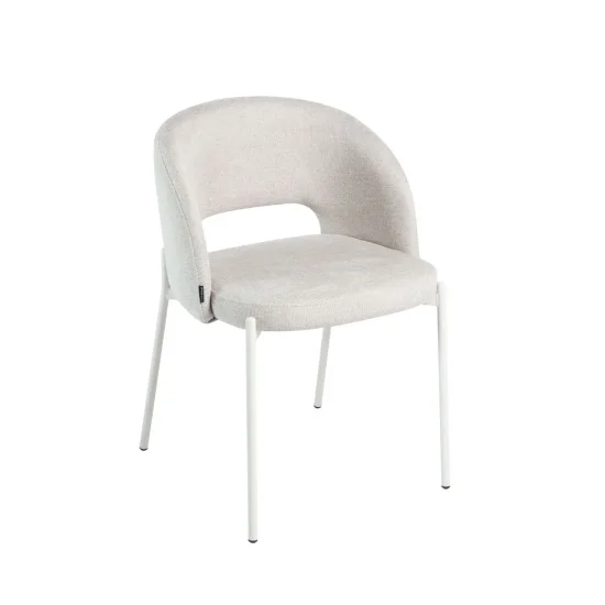 SILLA TAPIZADA ARENA CON 4 PATAS BEIGE CLOTILDE