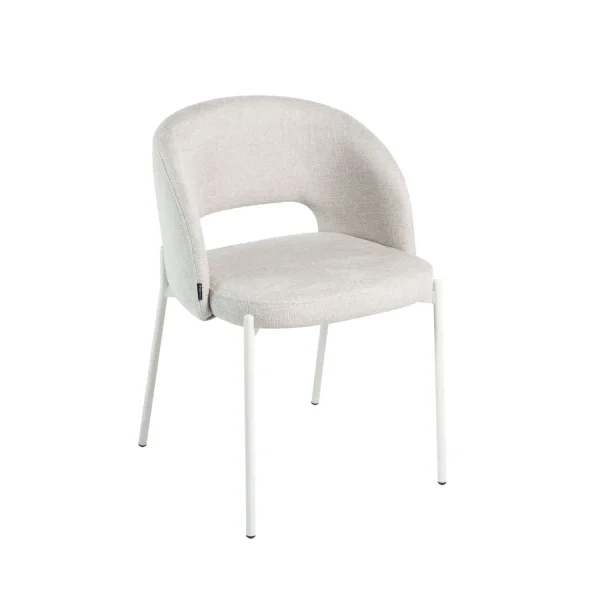 SILLA TAPIZADA ARENA CON 4 PATAS BEIGE CLOTILDE