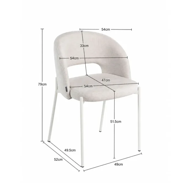 SILLA TAPIZADA ARENA CON 4 PATAS BEIGE CLOTILDE
