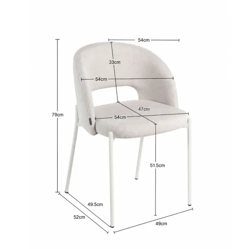 SILLA TAPIZADA ARENA CON 4 PATAS BEIGE CLOTILDE